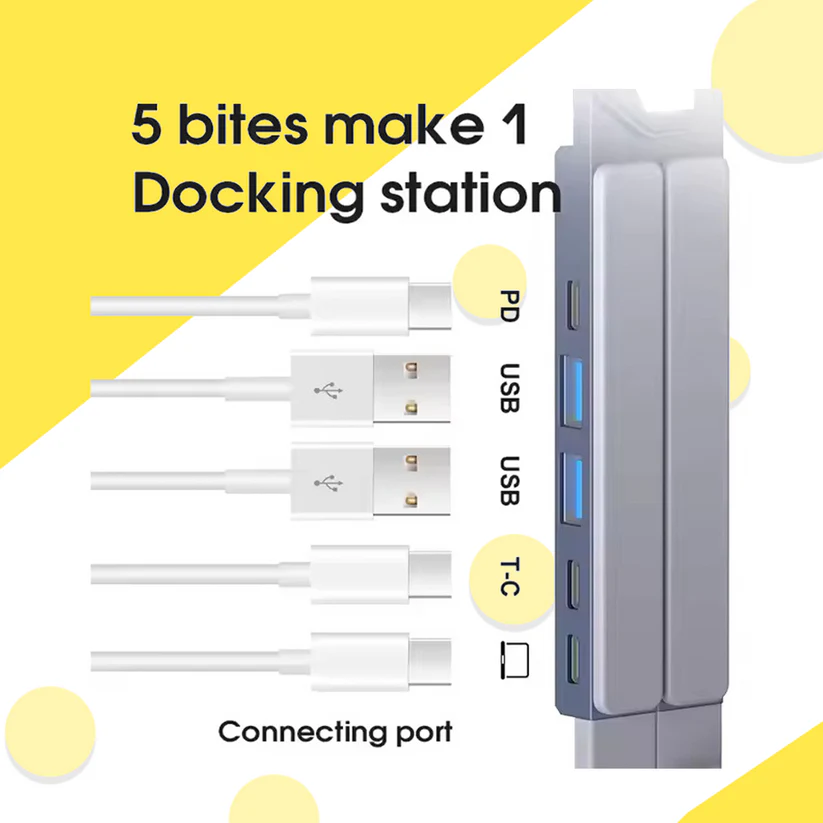Katana Foldable Compact Ergonomic Laptop Stand with Docking Station