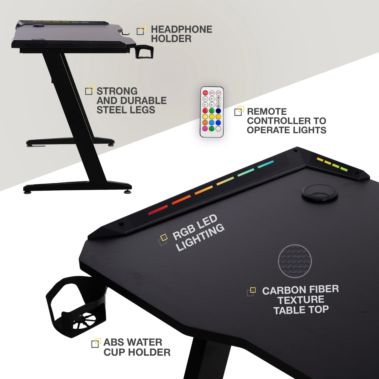 Z Desk - RGB Office & Gaming Desk with Remote-Controlled LED Lights Deal